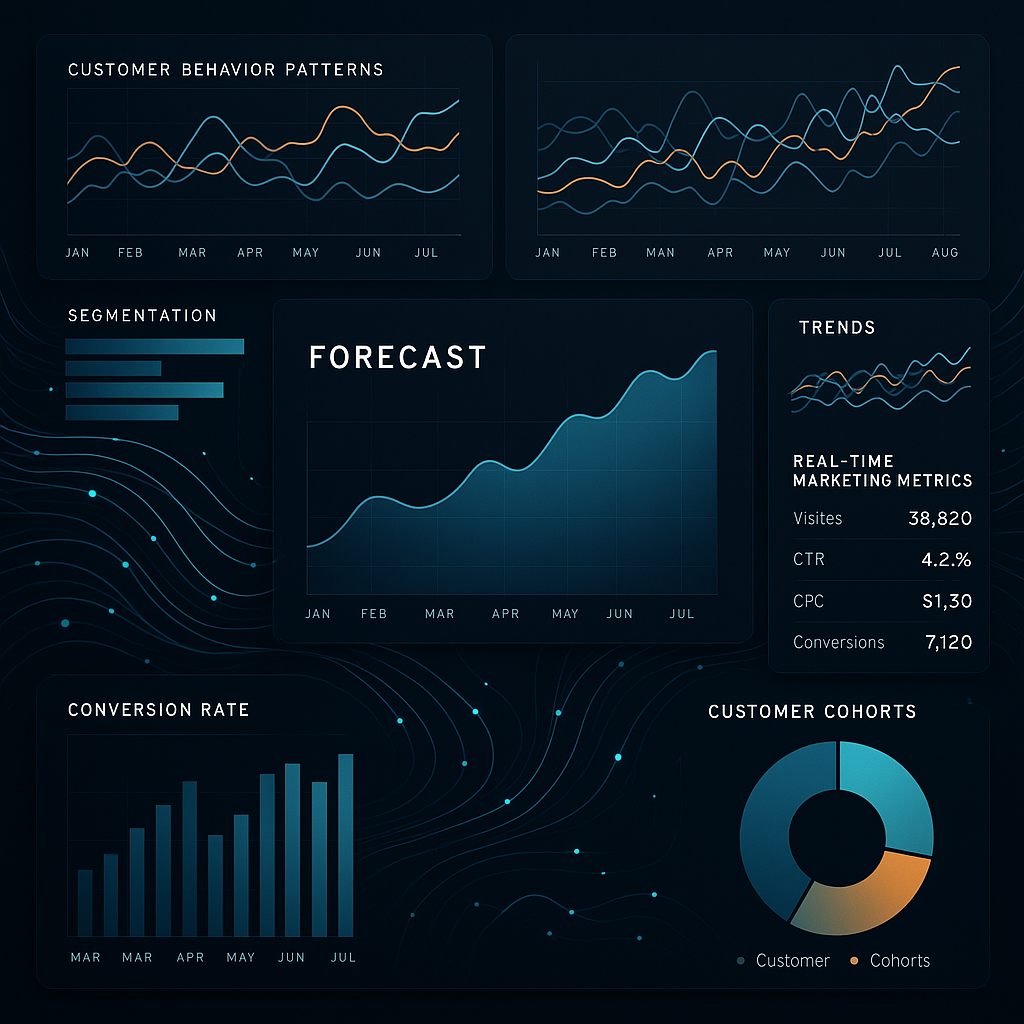 A sophisticated digital dashboard displaying predi